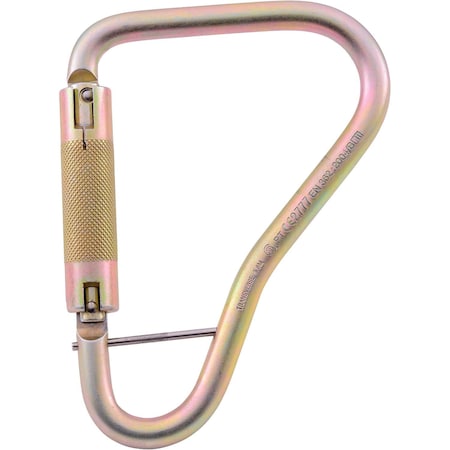 Global Industrial Carabiner, 2-1/4 in Gate Opening, Plated Alloy Steel, Gold 761309